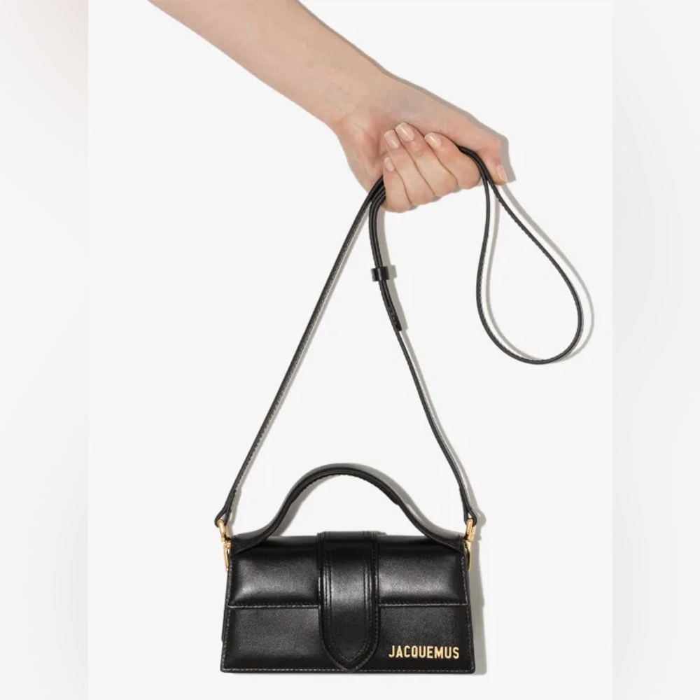 NWOT Jacquemus Le Bambino Mini Black Leather Tote Bag